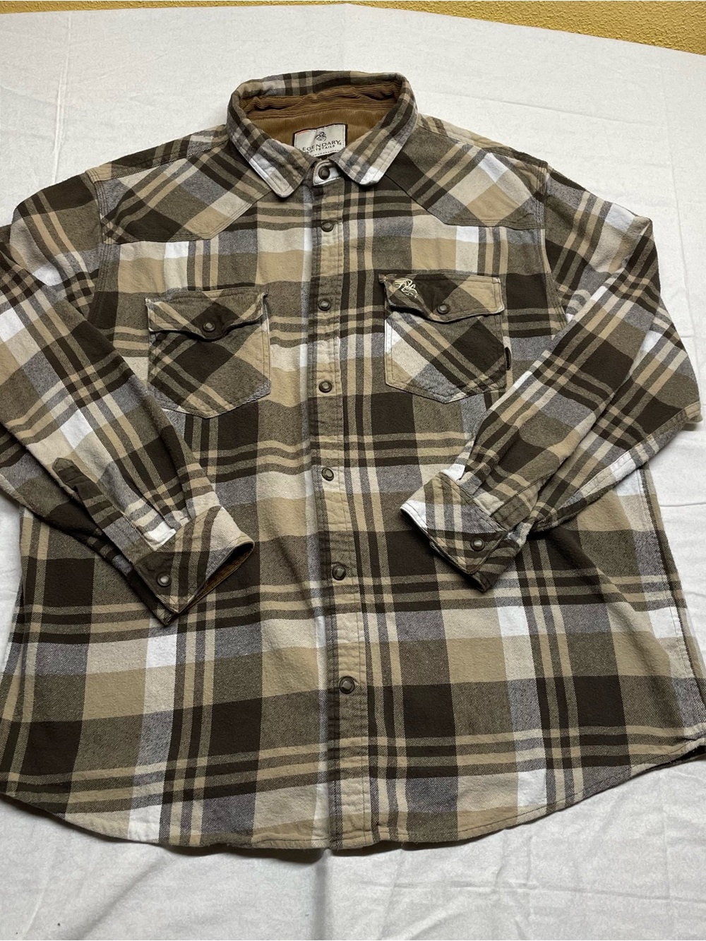 Legendary Whitetails Plaid Button-Down Shirt - Brown/Tan/Gray/White